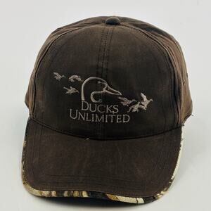 Ducks Unlimited Hat Cap Strapback Camo Hunting Cotton Adjustable Mens